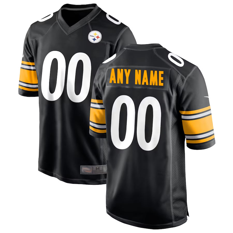 Davalo Custom P.Steelers Black Home Game Stitched Jerseys