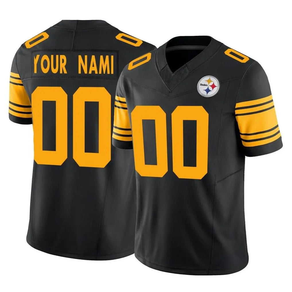 Davalo Custom P.Steelers Black Limited 2nd Alternate Vapor F.U.S.E. Home Game Any Name & Numbers Stitched Jerseys