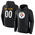 Davalo Custom P.Steelers Blck LOGO Pullover Hoodies Limited Any Name & Numbers Stitched Jerseys