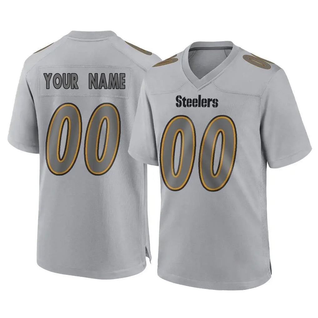 Davalo Custom P.Steelers Gray Atmosphere Fashion Home Game Any Name & Numbers Stitched Jerseys