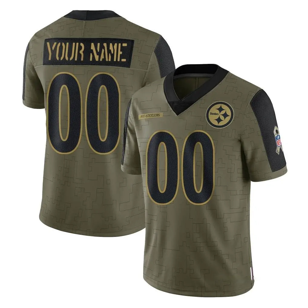 Davalo Custom P.Steelers Olive Salute To Service Limited Game Any Name & Numbers Stitched Jerseys