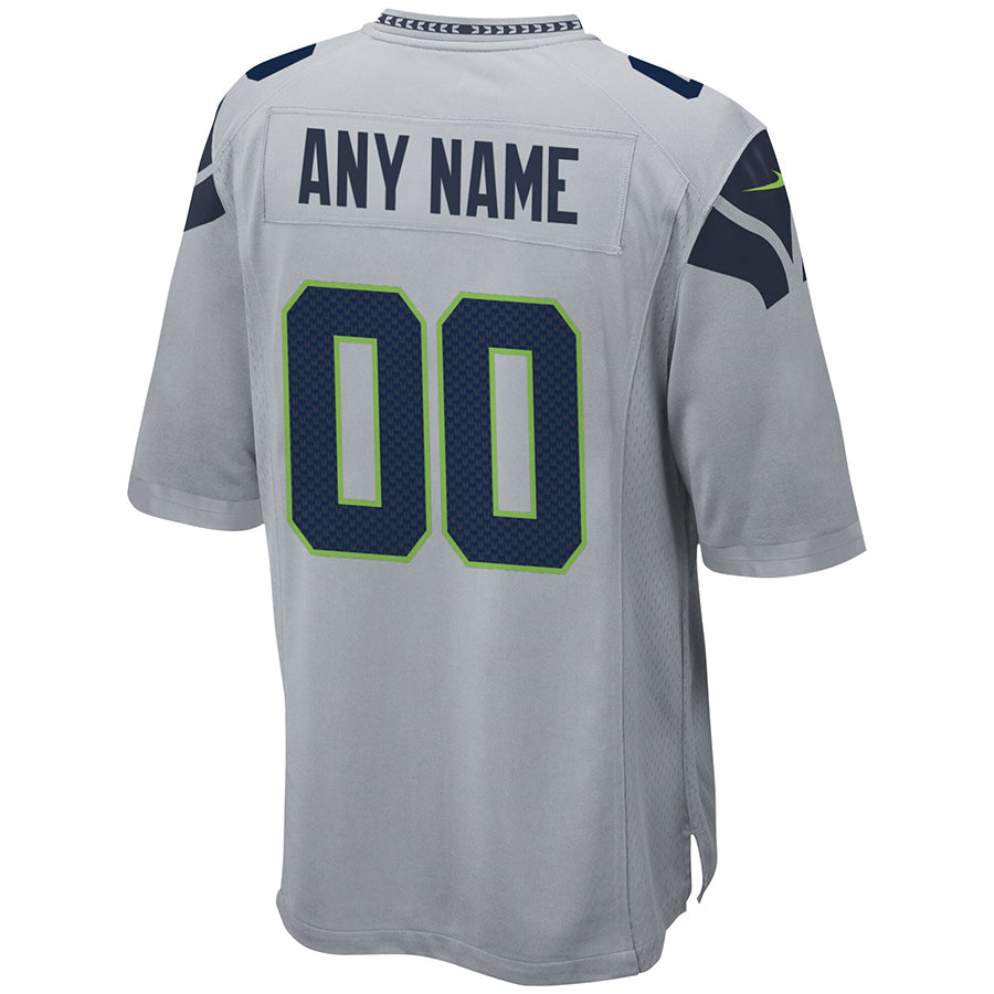 Davalo Custom S.Seahawks Gray Alternate Game Stitched Jerseys