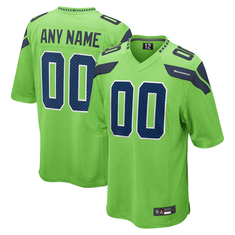 Davalo Custom S.Seahawks Neon Green Alternate Game Stitched Jerseys