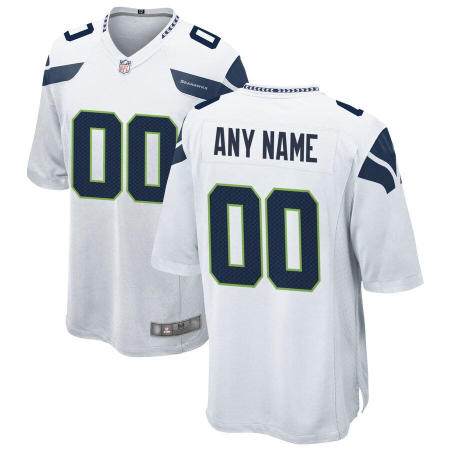 Davalo Custom S.Seahawks White Home Game Stitched Jerseys