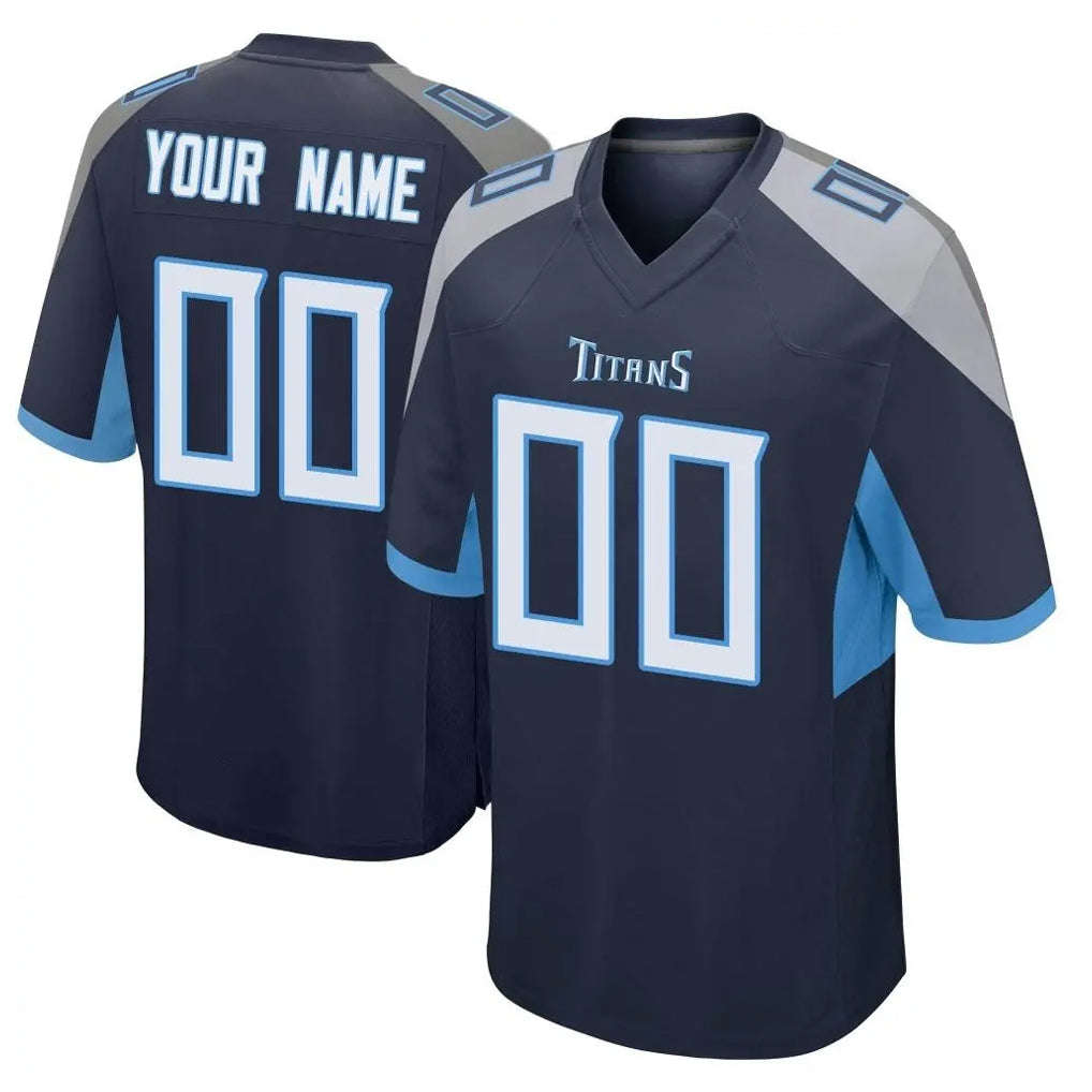 Davalo Custom T.Titans Navy Home Game Any Name & Numbers Stitched Jerseys
