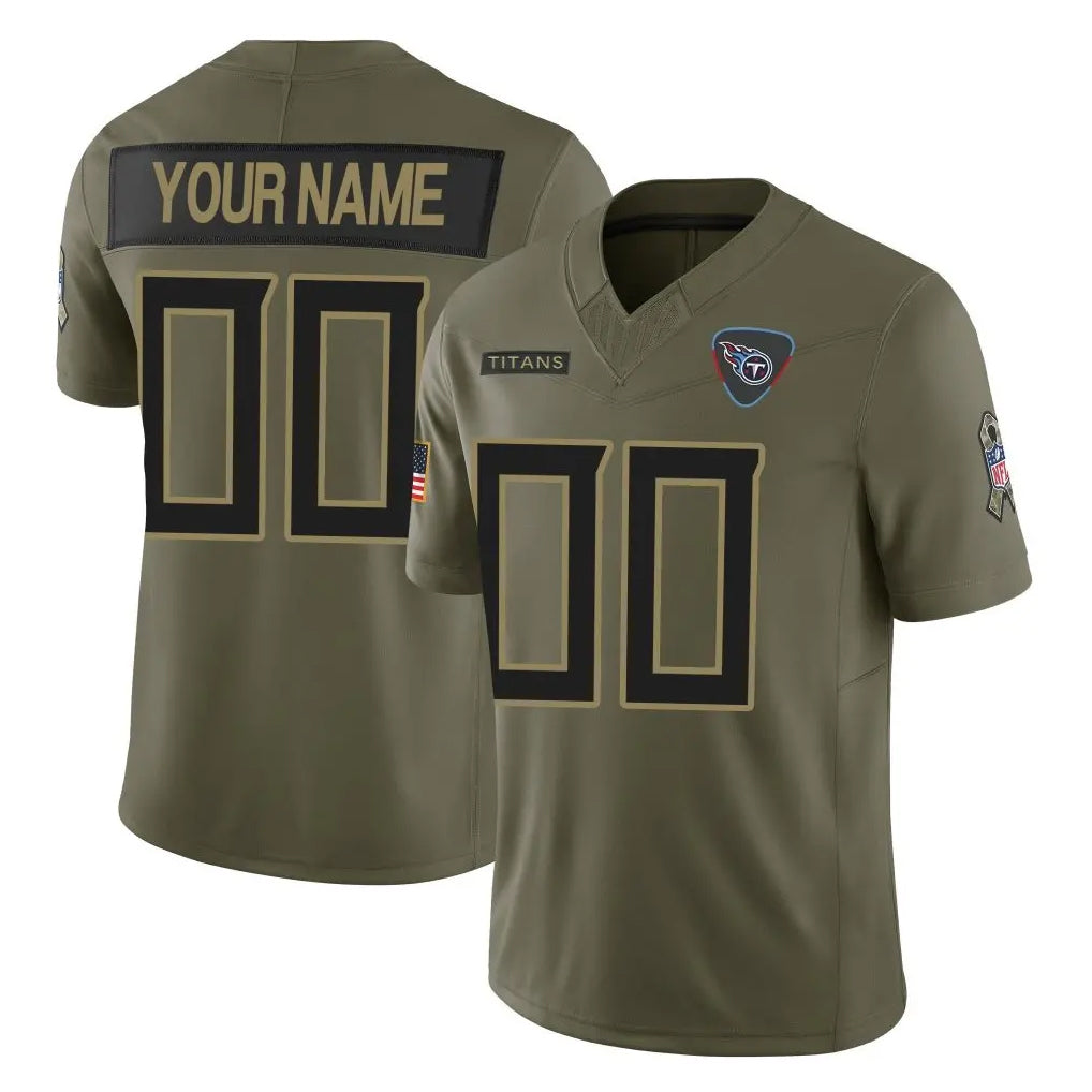 Davalo Custom T.Titans Olive Limited 2025 Salute to Service Home Game Any Name & Numbers Stitched Jerseys