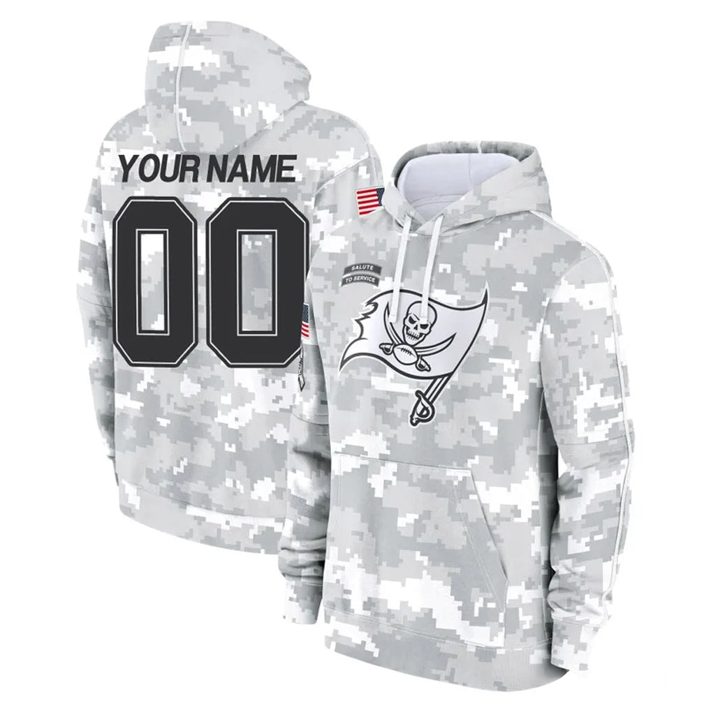 Davalo Custom TB.Buccaneers Arctic Camo Limited Salute to Service Pullover Hoodies Game Any Name & Numbers Stitched Jerseys