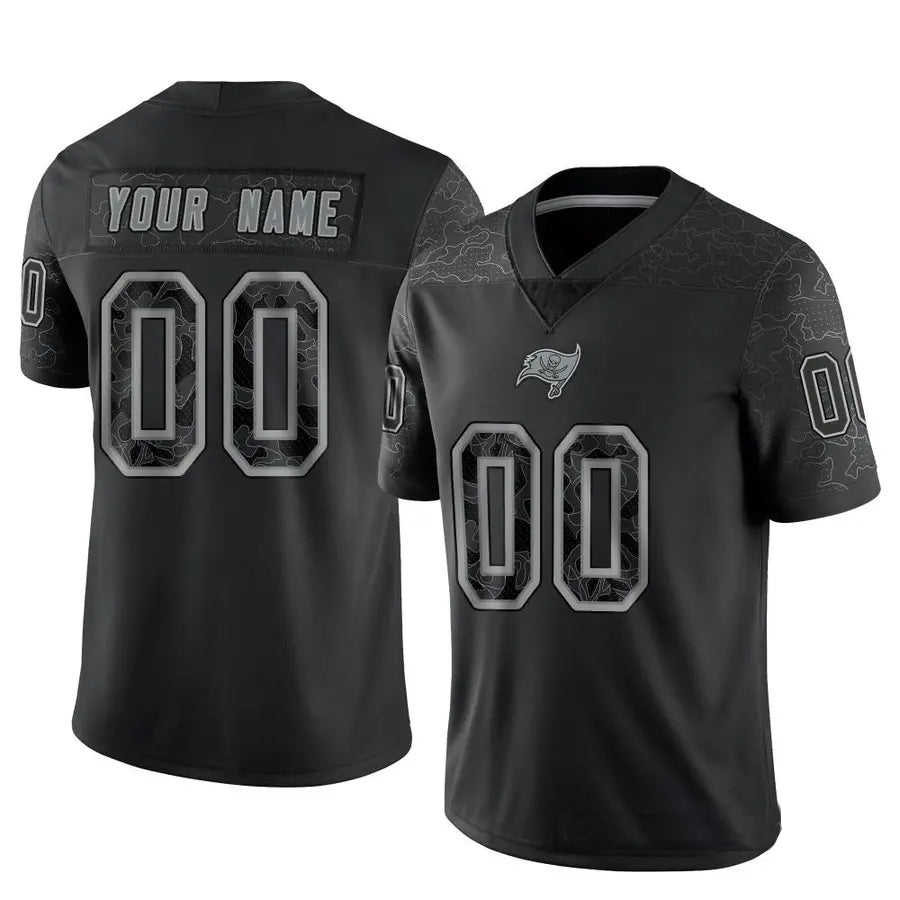 Davalo Custom TB.Buccaneers Black RFLCTV Limited Stitched Jerseys