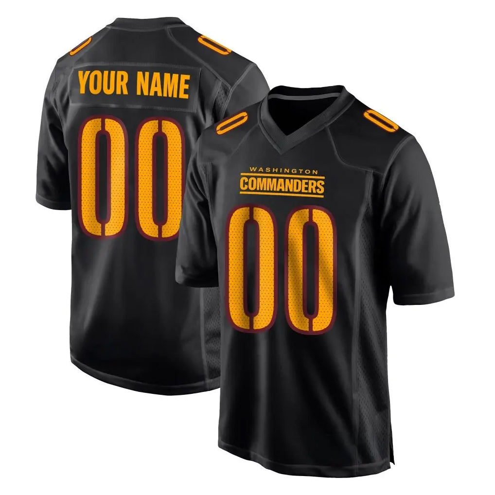 Davalo Custom W.Commanders Black Carbon Fashion Home Game Any Name & Numbers Stitched Jerseys