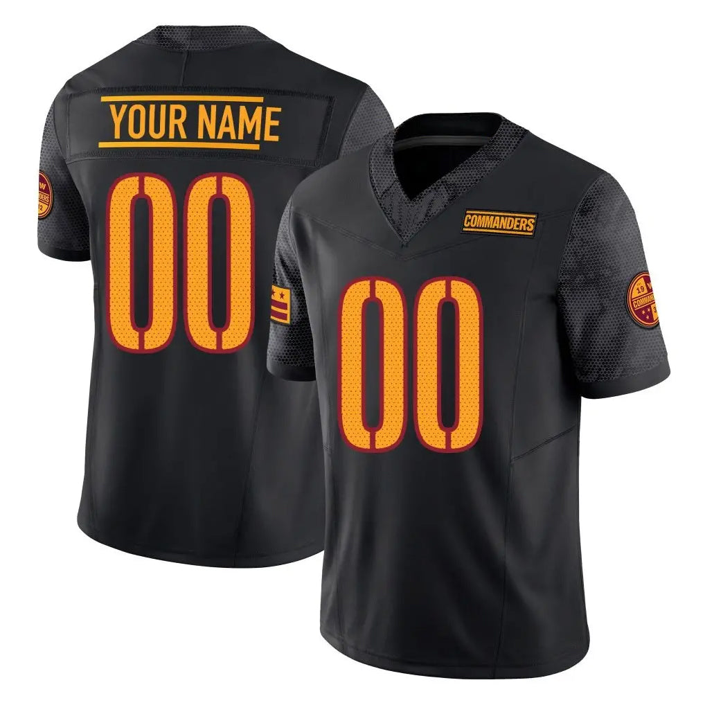 Davalo Custom W.Commanders Black Limited Vapor F.U.S.E. Home Game Any Name & Numbers Stitched Jerseys