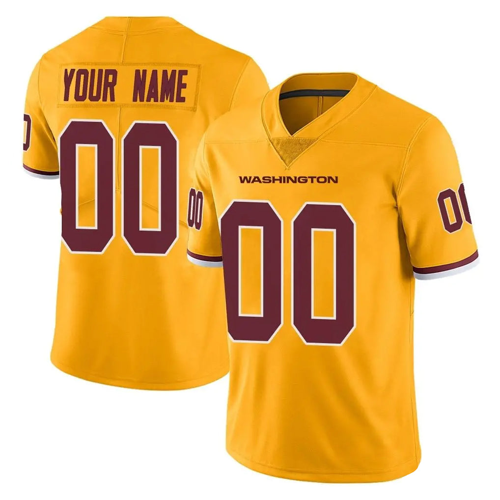 Davalo Custom W.Commanders Gold Limited Color Rush Home Game Any Name & Numbers Stitched Jerseys