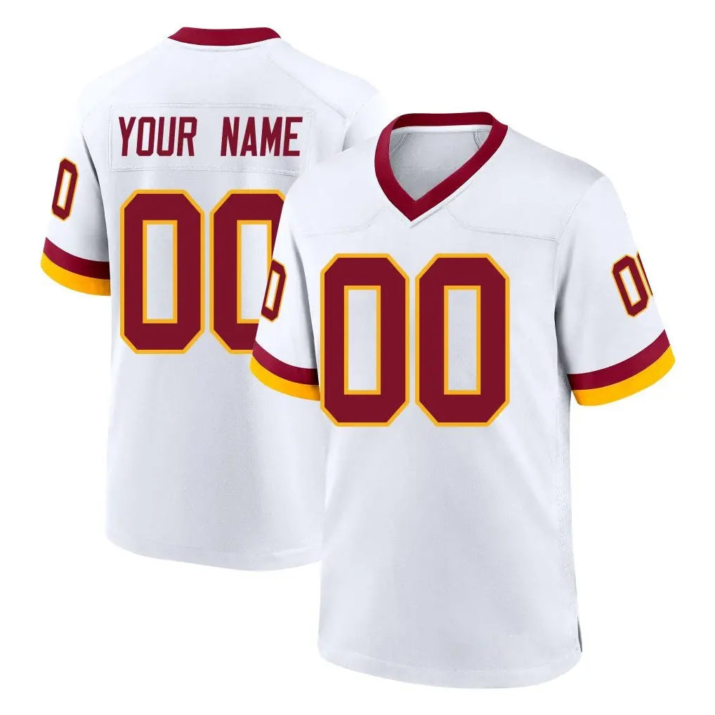 Davalo Custom W.Commanders White Home Game Any Name & Numbers Stitched Jerseys