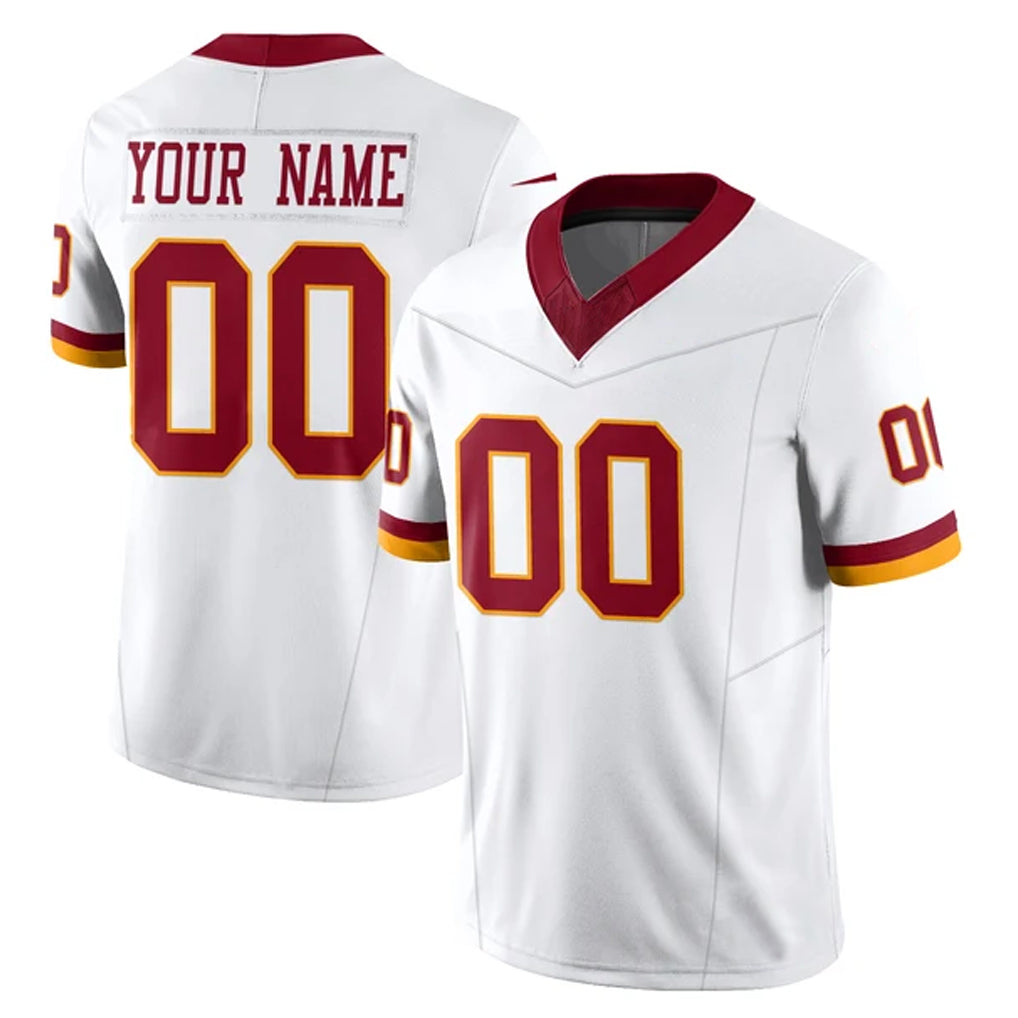 Davalo Custom W.Commanders White Limited Vapor F.U.S.E. Home Game Any Name & Numbers Stitched Jerseys