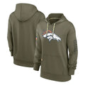 Davalo D.Broncos Olive Salute to Service Pullover Hoodies Limited Blank Player Stitched Jerseys