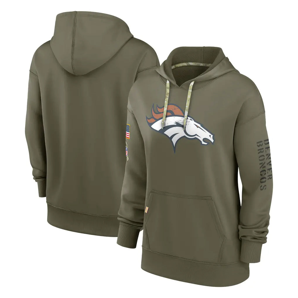 Davalo D.Broncos Olive Salute to Service Pullover Hoodies Limited Blank Player Stitched Jerseys