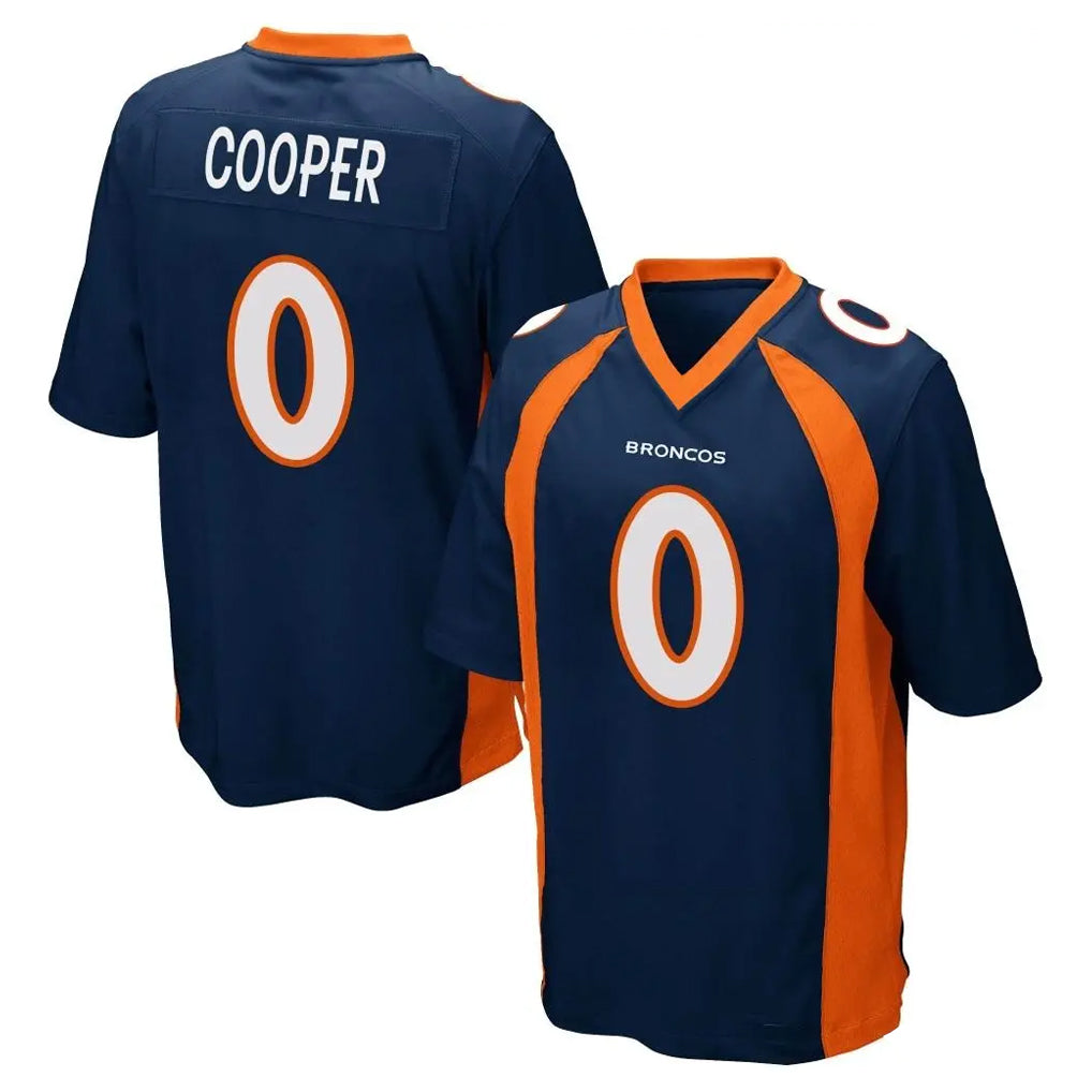 Davalo D.Broncos #0 Jonathon Cooper Player Navy Game Stitched Jerseys