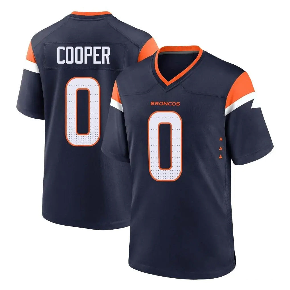 Davalo D.Broncos #0 Jonathon Cooper Player Navy Home Game Stitched Jerseys