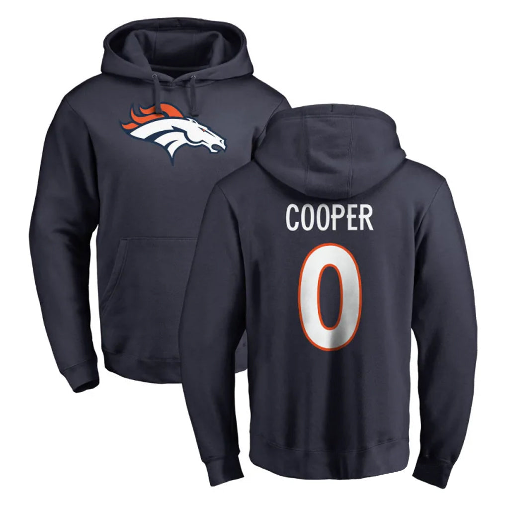 Davalo D.Broncos #0 Jonathon Cooper Player Navy Pullover Hoodie Limited Stitched Jerseys