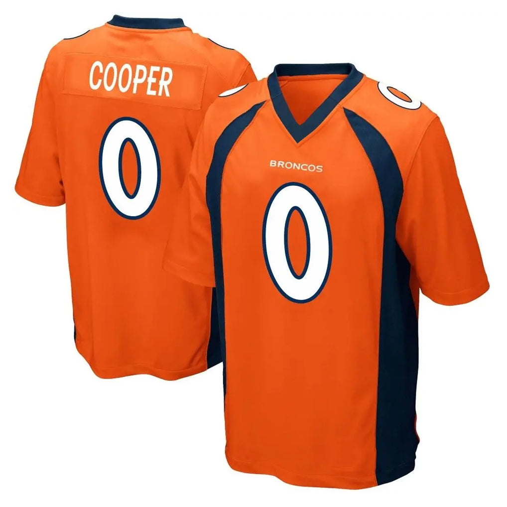 Davalo D.Broncos #0 Jonathon Cooper Player Orange Color Home Game Stitched Jerseys