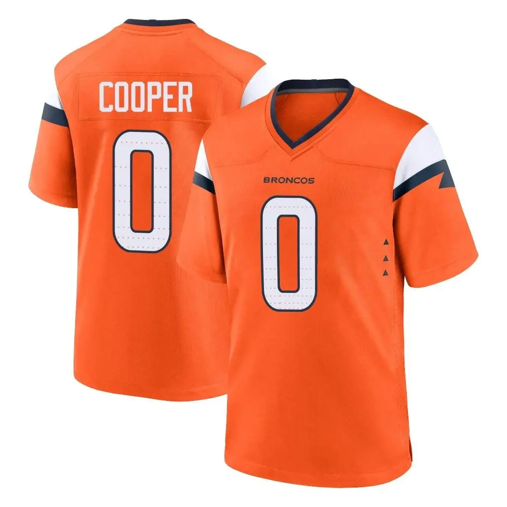 Davalo D.Broncos #0 Jonathon Cooper Player Orange Home Game Stitched Jerseys