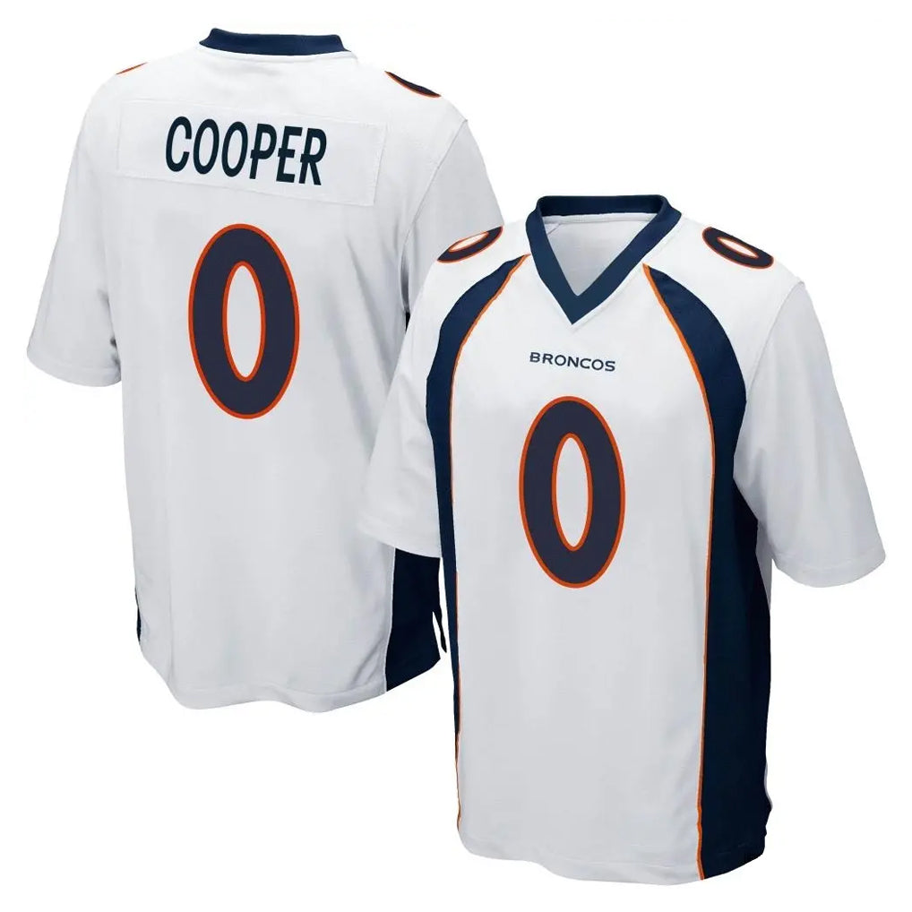 Davalo D.Broncos #0 Jonathon Cooper Player White Game Stitched Jerseys