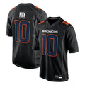 Davalo D.Broncos #10 Bo Nix Player Carbon Black Fashion Limited Game Stitched Jerseys