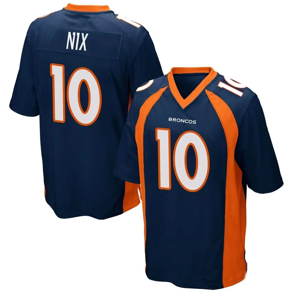 Davalo D.Broncos #10 Bo Nix Player Navy Game Stitched Jerseys