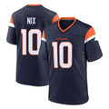 Davalo D.Broncos #10 Bo Nix Player Navy Home Game Stitched Jerseys