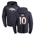 Davalo D.Broncos #10 Bo Nix Player Navy Pullover Hoodie Limited Stitched Jerseys