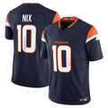 Davalo D.Broncos #10 Bo Nix Player Navy Vapor F.U.S.E. Limited Stitched Jerseys