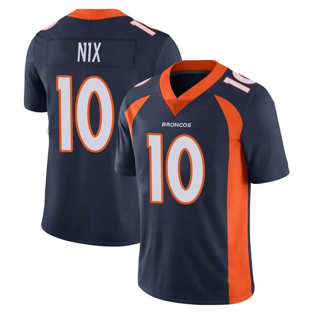 Davalo D.Broncos #10 Bo Nix Player Navy Vapor Untouchable Limited Game Stitched Jerseys
