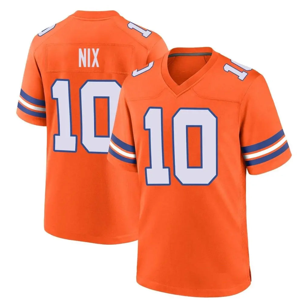 Davalo D.Broncos #10 Bo Nix Player Orange Alternate Collection Throwback Game Stitched Jerseys