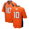 Davalo D.Broncos #10 Bo Nix Player Orange Game Stitched Jerseys