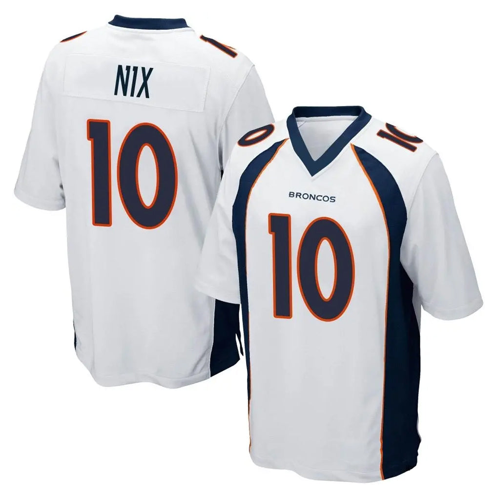 Davalo D.Broncos #10 Bo Nix Player White Game Stitched Jerseys