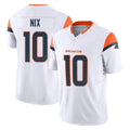 Davalo D.Broncos #10 Bo Nix Player White Limited Vapor F.U.S.E. Home Game Stitched Jerseys