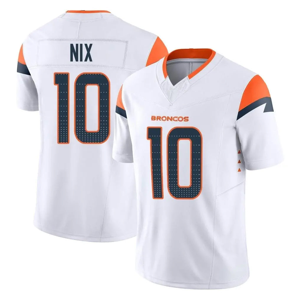 Davalo D.Broncos #10 Bo Nix Player White Limited Vapor F.U.S.E. Home Game Stitched Jerseys