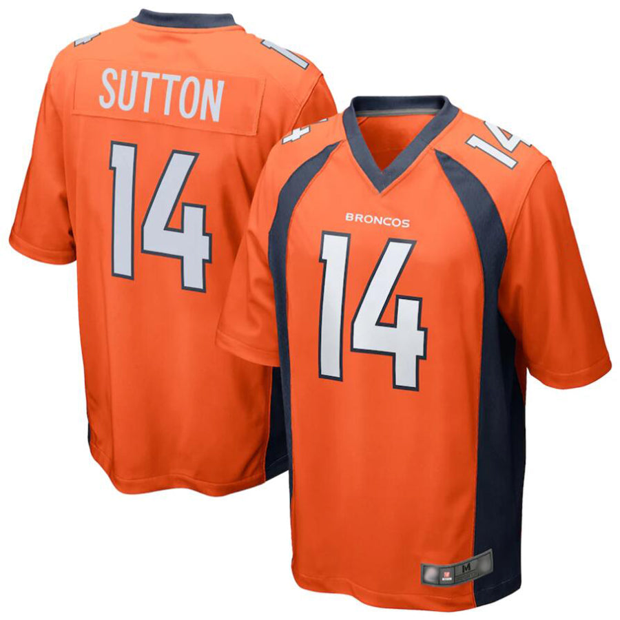 Davalo D.Broncos #14 Courtland Sutton Orange Replica Game Stitched Jerseys