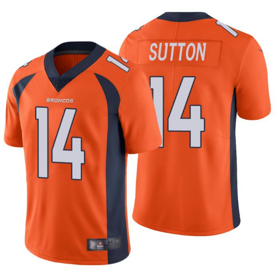Davalo D.Broncos #14 Courtland Sutton Player Orange Limited Stitched Jerseys
