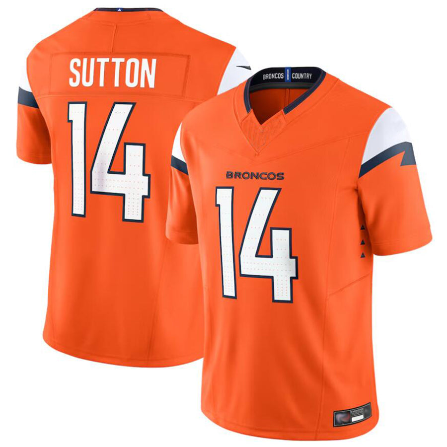 Davalo D.Broncos #14 Courtland Sutton Player Orange Vapor F.U.S.E. Limited Stitched Jerseys