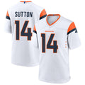 Davalo D.Broncos #14 Courtland Sutton Player White Home Game Stitched Jerseys