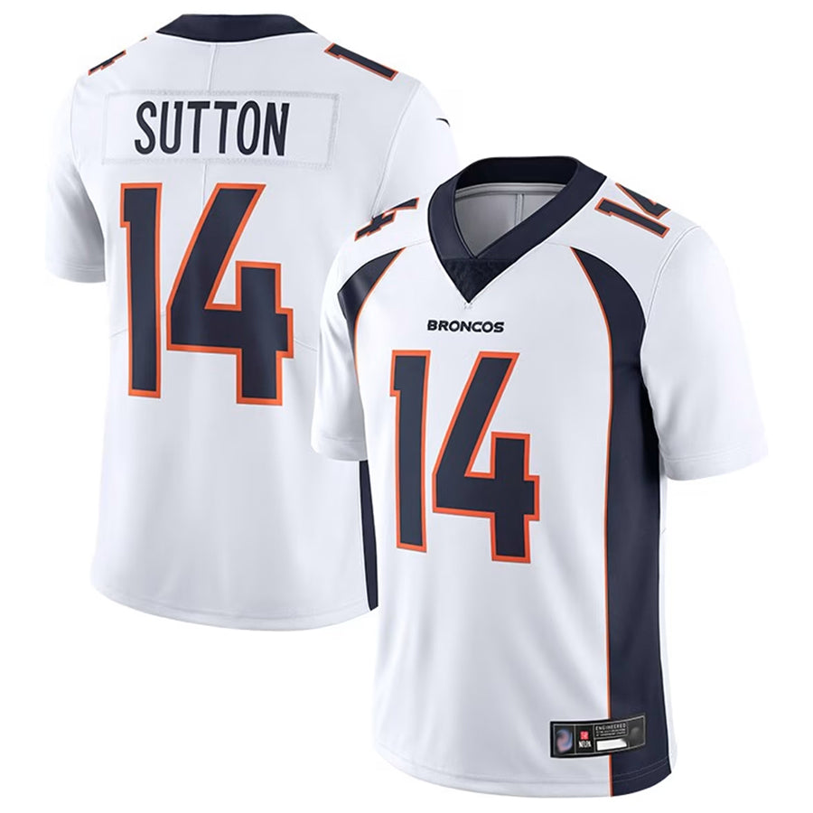 Davalo D.Broncos #14 Courtland Sutton Player White Replica Game Stitched Jerseys