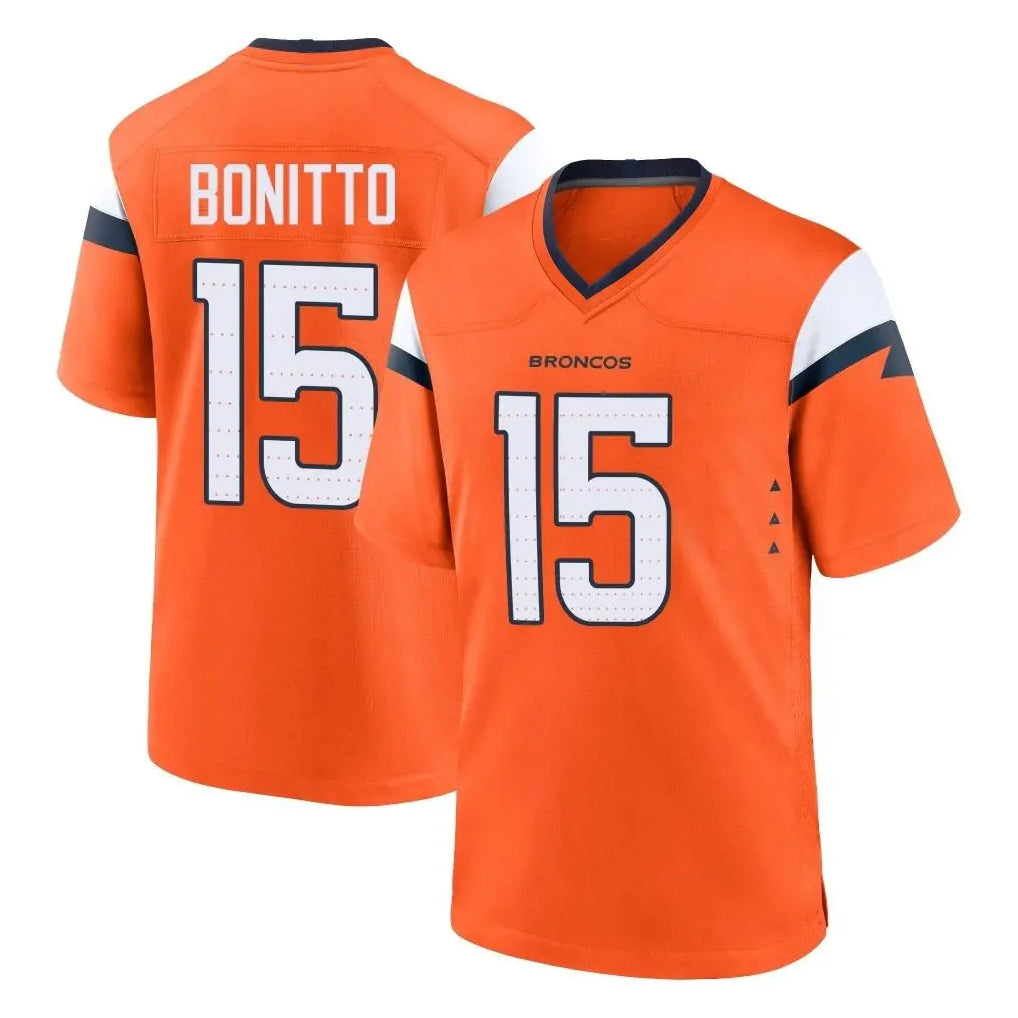 Davalo D.Broncos #15 Nik Bonitto Player Orange Home Game Stitched Jerseys