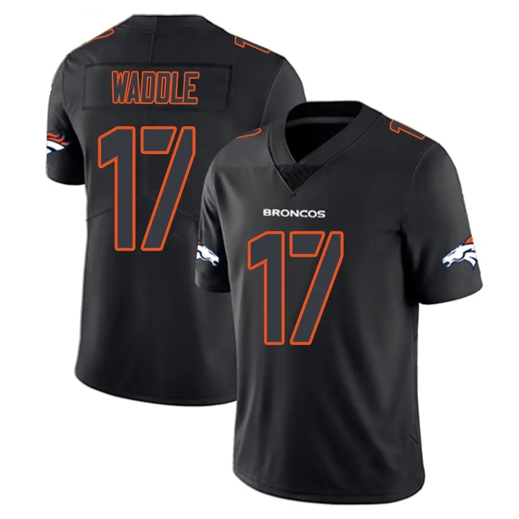 Davalo D.Broncos #17 Jaylen Waddle Player Black Impact Limited Game Stitched Jerseys