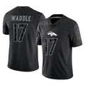 Davalo D.Broncos #17 Jaylen Waddle Player Black Reflective Limited Stitched Jerseys