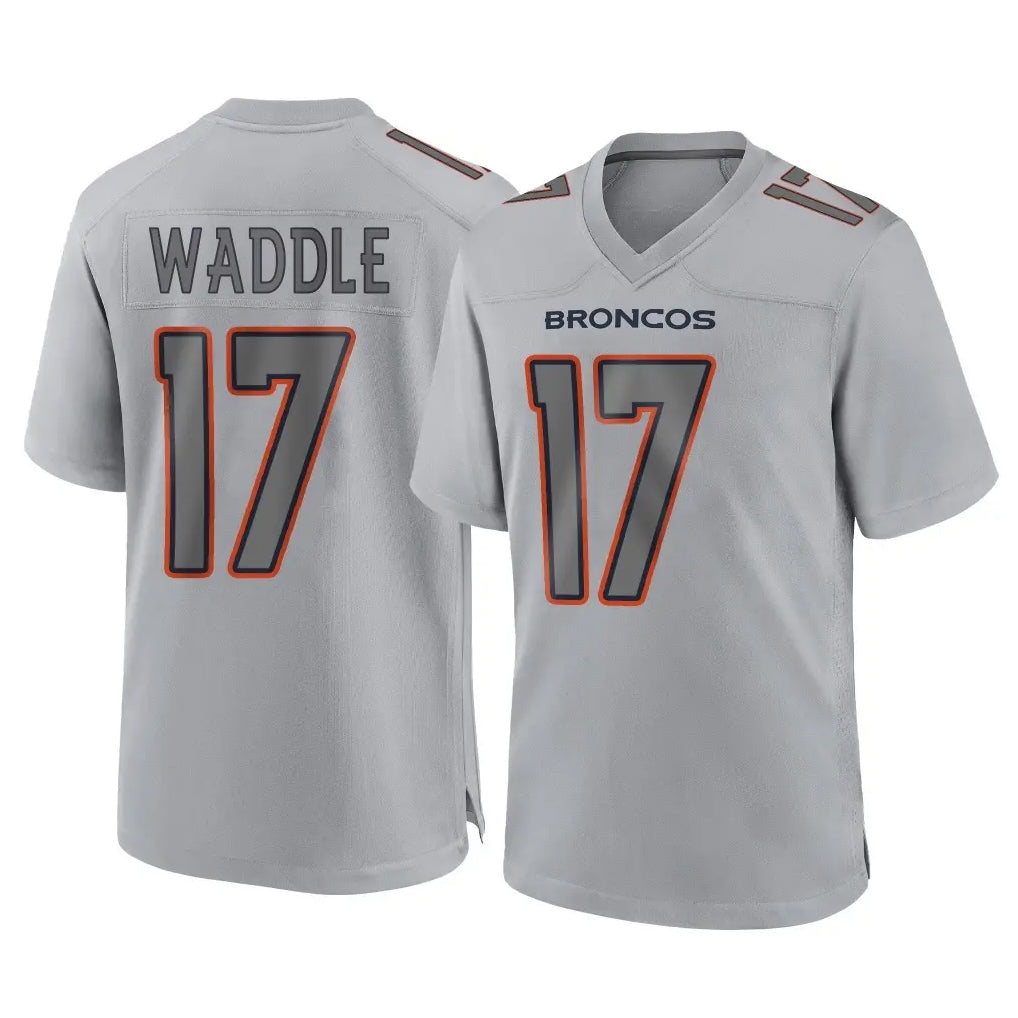 Davalo D.Broncos #17 Jaylen Waddle Player Gray Atmosphere Fashion Limited Game Stitched Jerseys