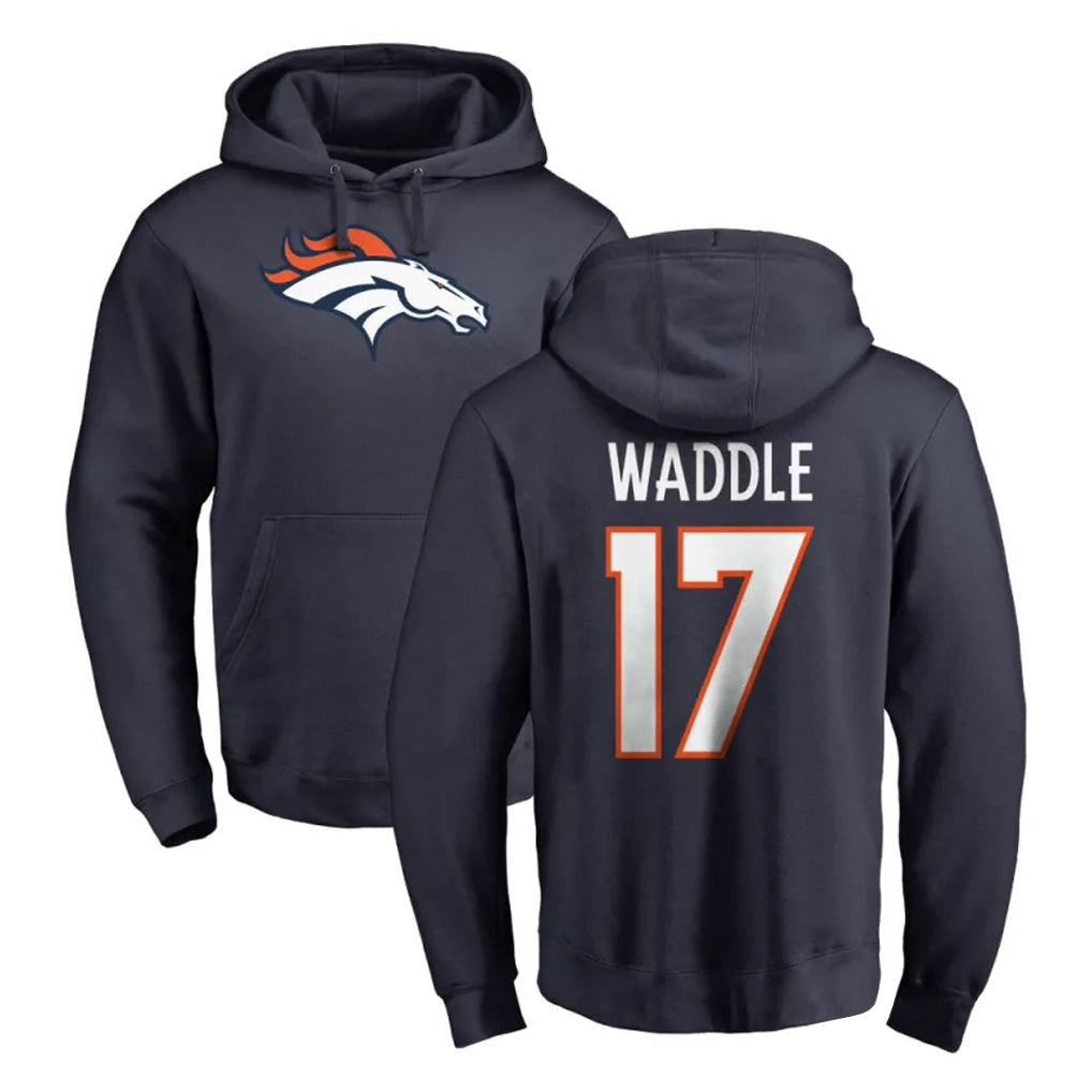 Davalo D.Broncos #17 Jaylen Waddle Player Navy Pullover Hoodie Limited Stitched Jerseys
