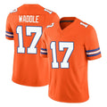 Davalo D.Broncos #17 Jaylen Waddle Player Orange Limited Alternate Vapor F.U.S.E. Throwback Game Stitched Jerseys