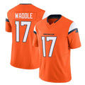 Davalo D.Broncos #17 Jaylen Waddle Player Orange Vapor F.U.S.E. Limited Home Game Stitched Jerseys