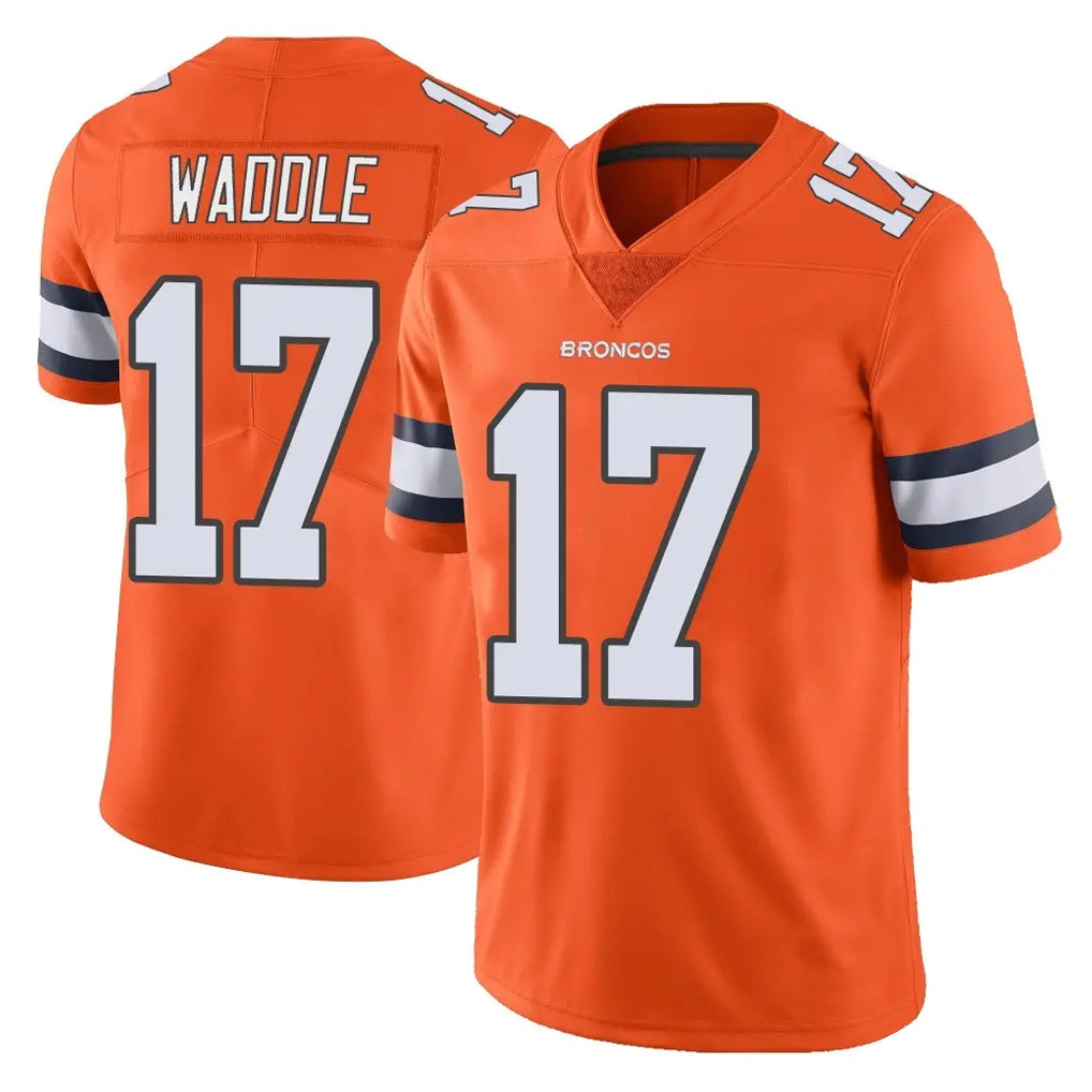 Davalo D.Broncos #17 Jaylen Waddle Player Orange Vapor Untouchable Limited Home Game Stitched Jerseys