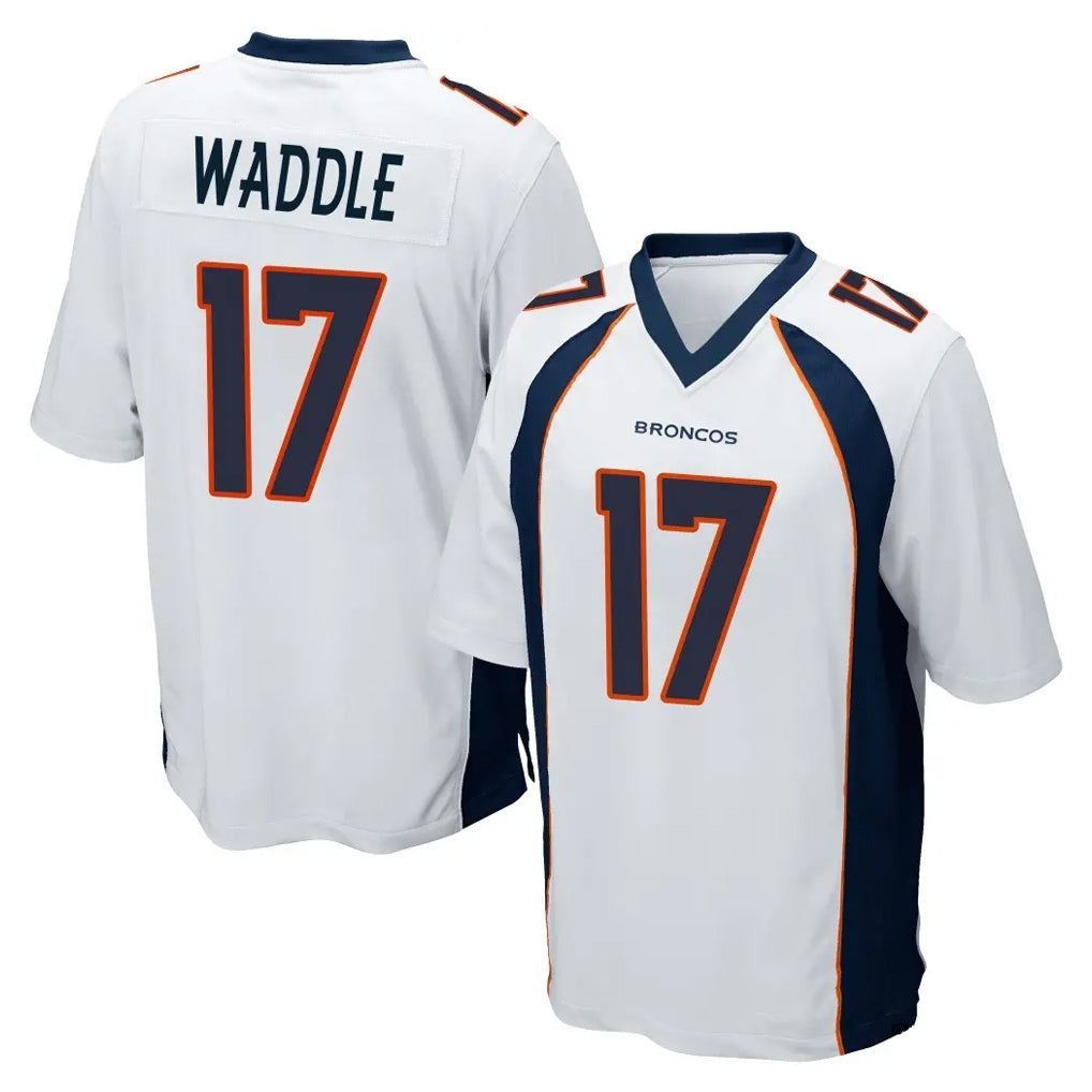 Davalo D.Broncos #17 Jaylen Waddle Player White Game Stitched Jerseys